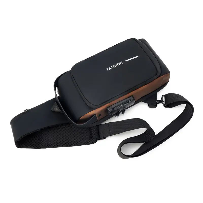 Men's Black Textured Crossbody Bag 2025 Winter — feature 37