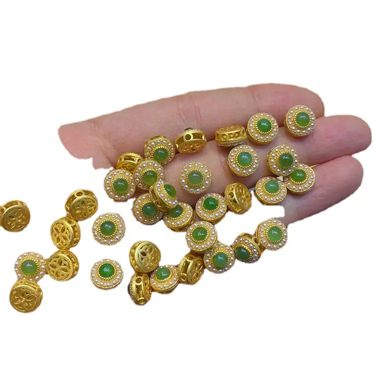 Green Jade Pendant Bracelet Set S925 Silver DIY Jewelry - Image 17