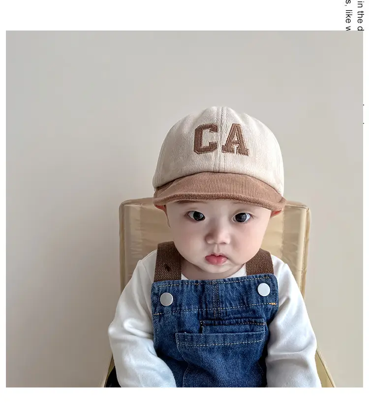 Black CA Embroidered Baby Cap for 1-2 Years — feature 3