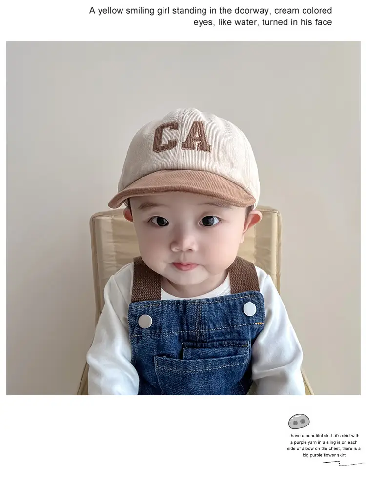Black CA Embroidered Baby Cap for 1-2 Years — feature 4