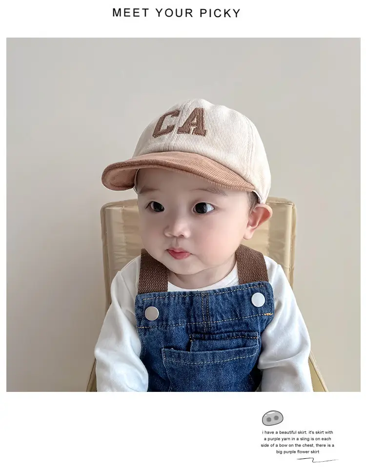 Black CA Embroidered Baby Cap for 1-2 Years — feature 6