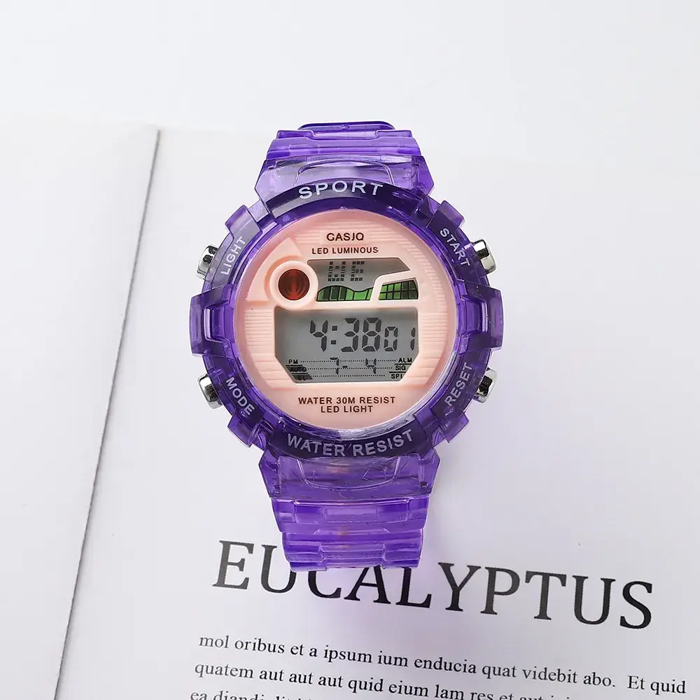 Purple Digital Watch for Men Women Multi-Function Sport Wear - Image 3