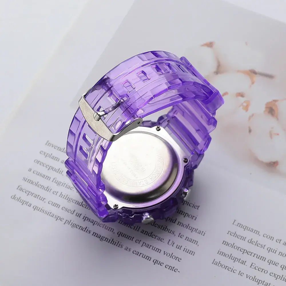 Purple Digital Watch for Men Women Multi-Function Sport Wear - Image 4