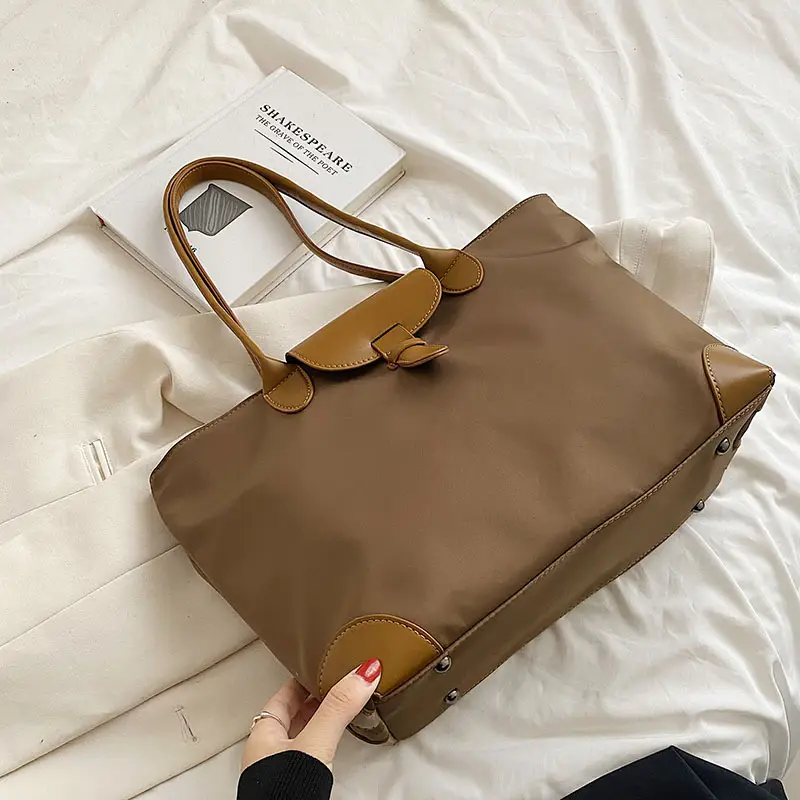 Large Capacity Brown Tote Bag for Women - Image 2