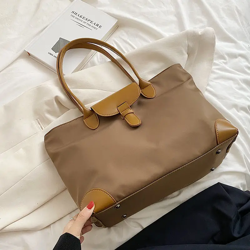 Large Capacity Brown Tote Bag for Women - Image 3
