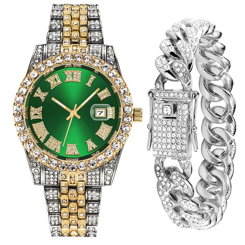 Men's Alloy Diamond Watch Set European American Hip-Hop Trendy - Image 15