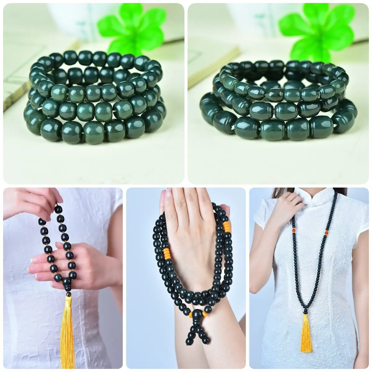 Men Women Jade Bracelet Black Green Live Supply Wholesale - Image 26