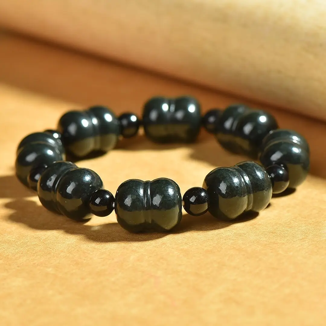 Men Women Jade Bracelet Black Green Live Supply Wholesale - Image 15