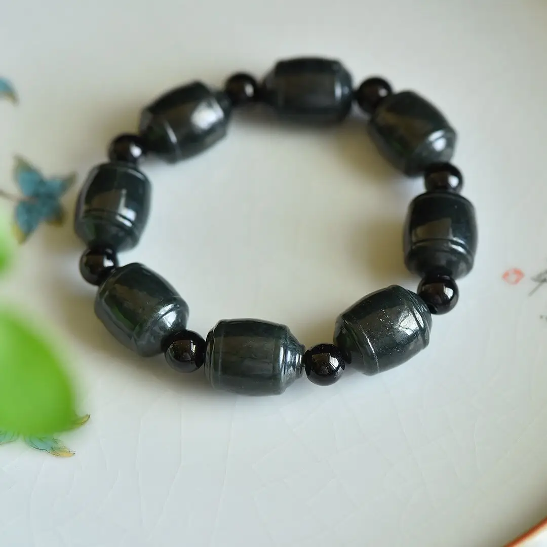 Men Women Jade Bracelet Black Green Live Supply Wholesale - Image 10