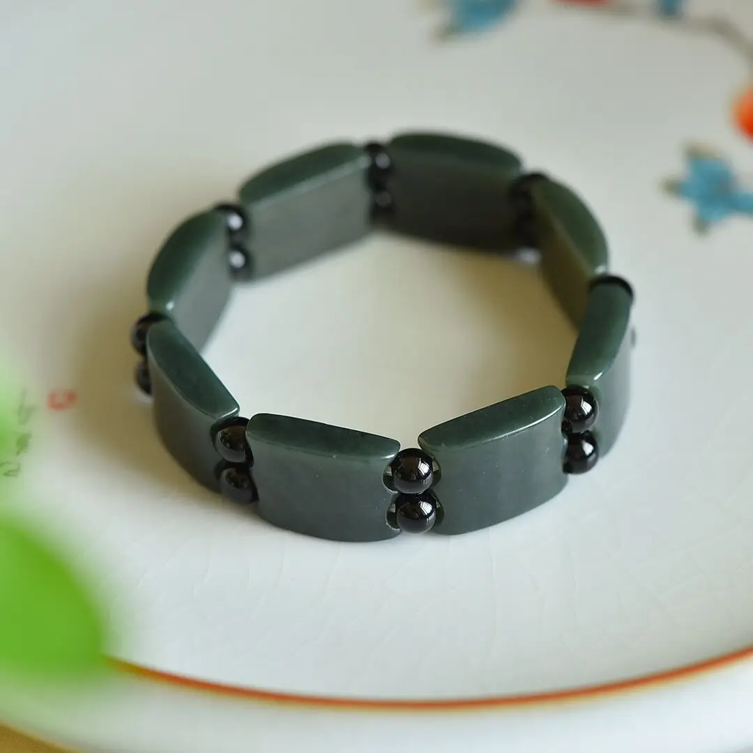 Men Women Jade Bracelet Black Green Live Supply Wholesale - Image 11