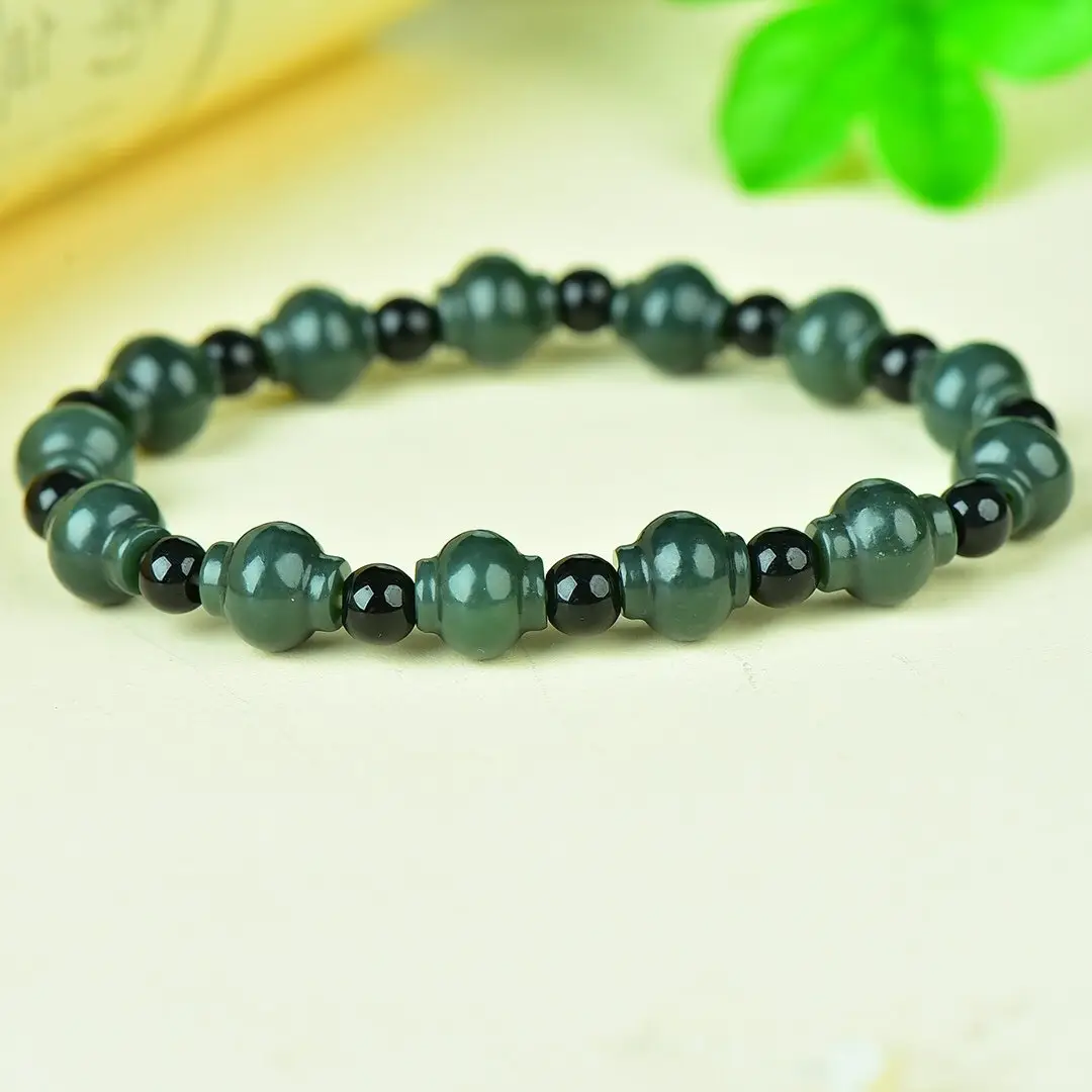 Men Women Jade Bracelet Black Green Live Supply Wholesale - Image 13
