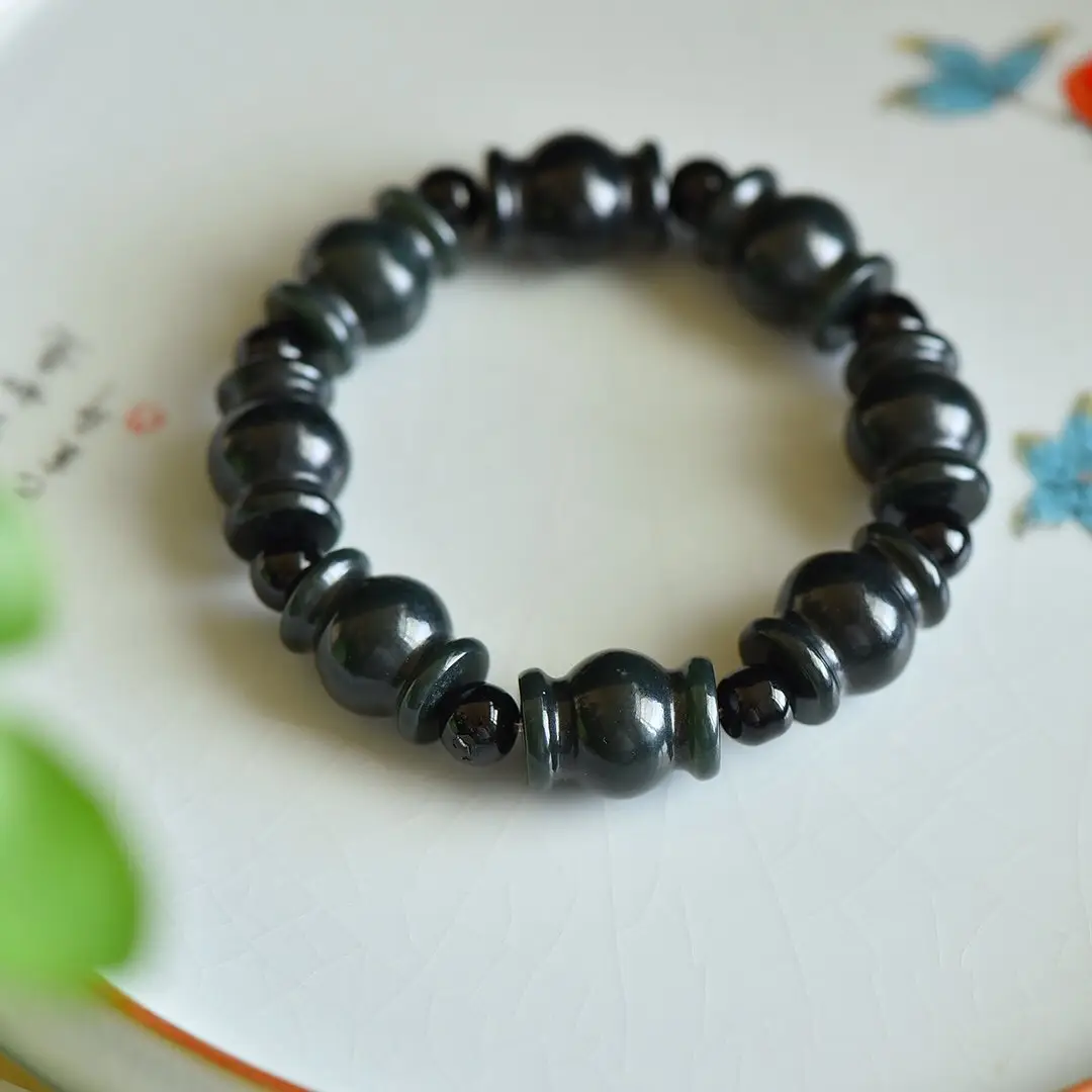 Men Women Jade Bracelet Black Green Live Supply Wholesale - Image 17