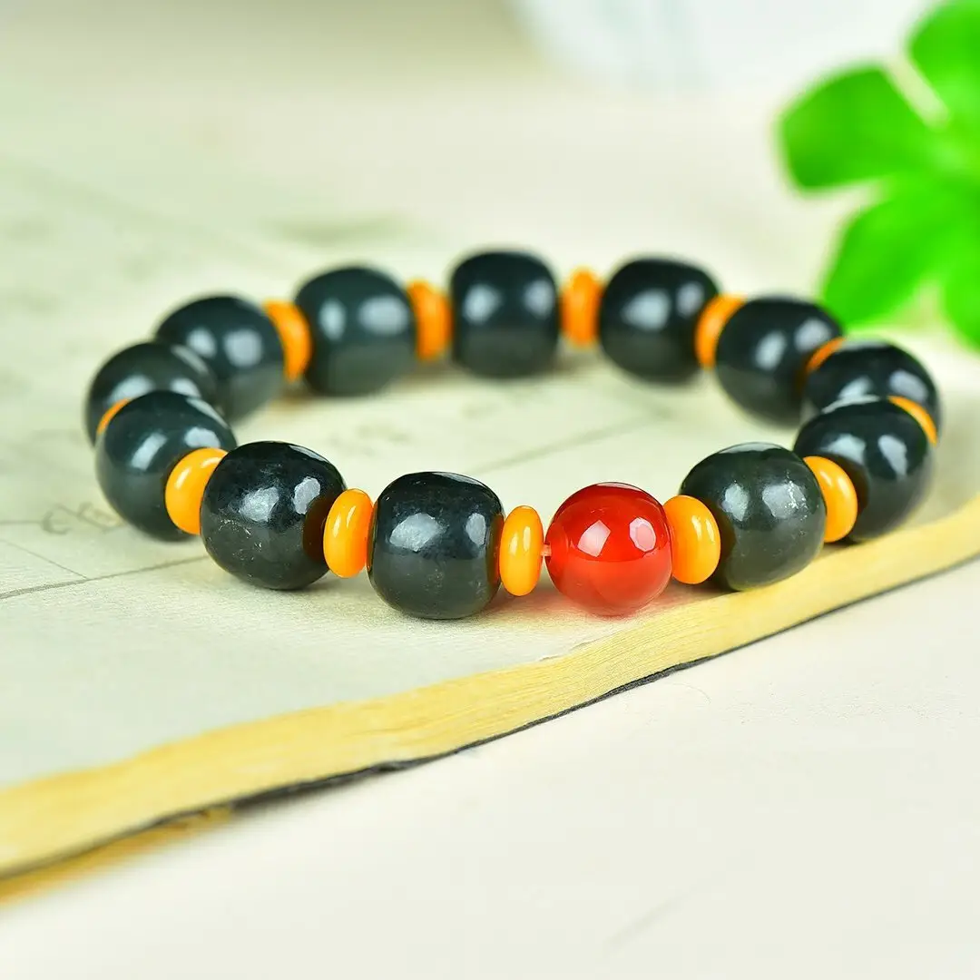 Men Women Jade Bracelet Black Green Live Supply Wholesale - Image 18