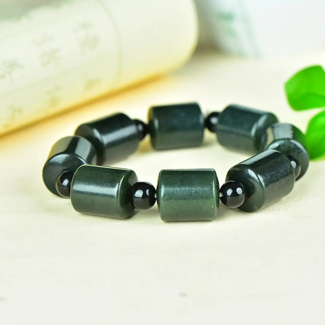 Men Women Jade Bracelet Black Green Live Supply Wholesale - Image 19