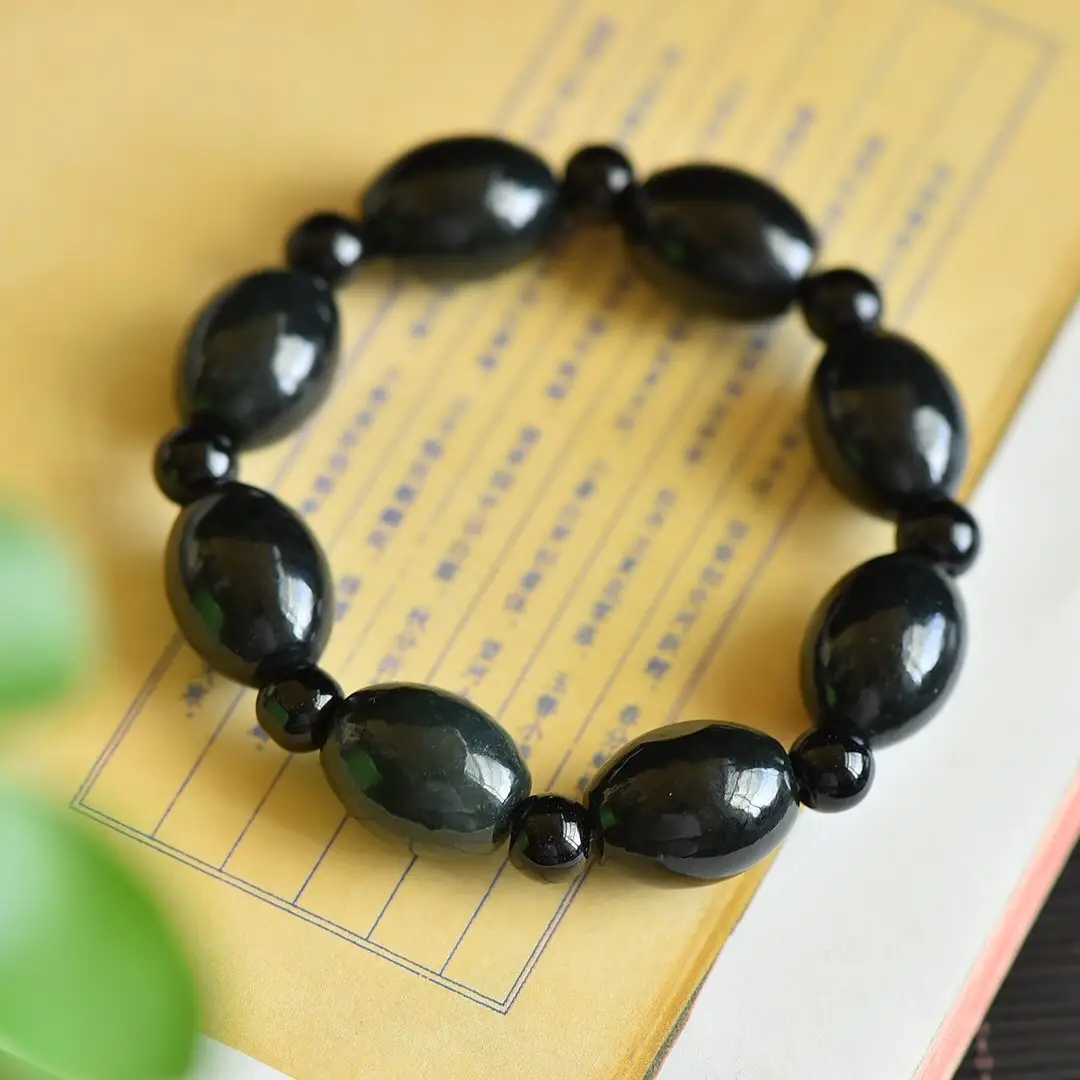 Men Women Jade Bracelet Black Green Live Supply Wholesale - Image 20