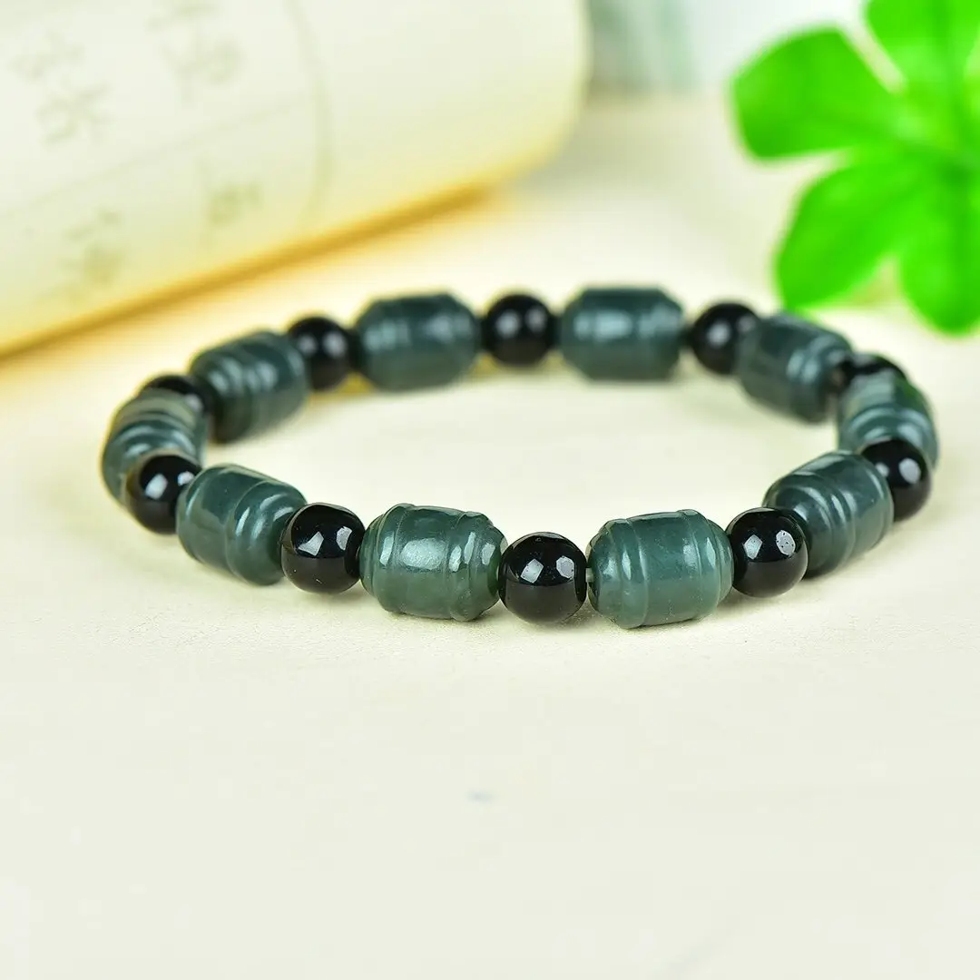 Men Women Jade Bracelet Black Green Live Supply Wholesale - Image 21