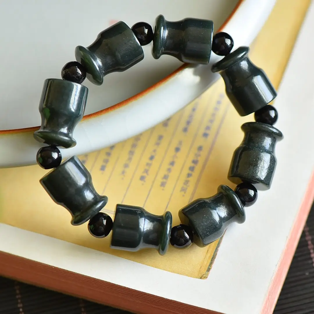 Men Women Jade Bracelet Black Green Live Supply Wholesale - Image 22
