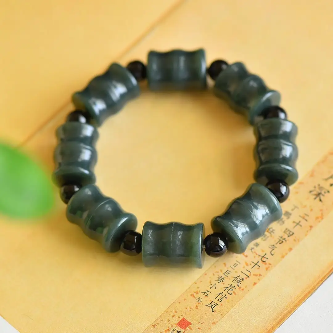 Men Women Jade Bracelet Black Green Live Supply Wholesale - Image 23