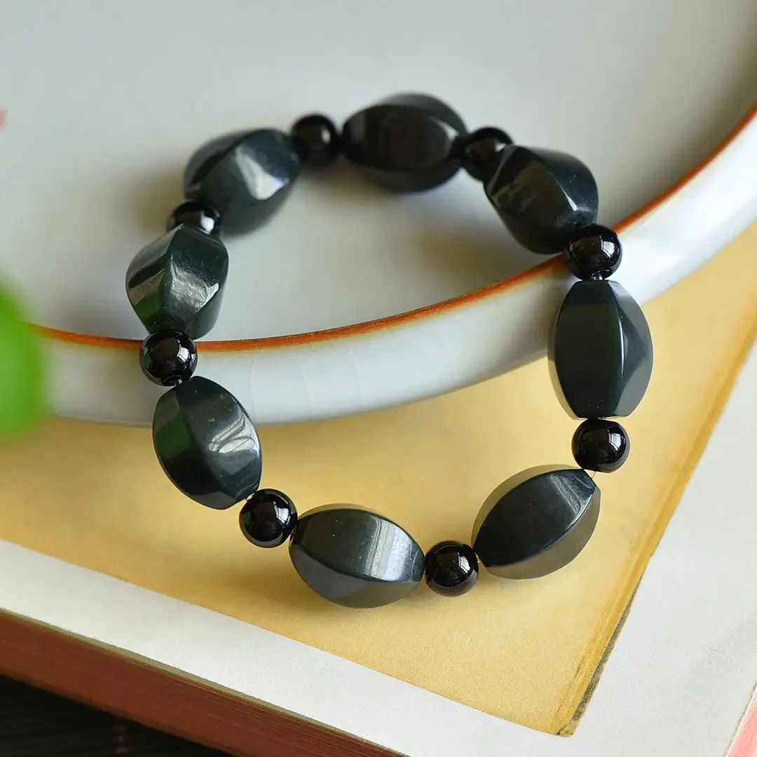 Men Women Jade Bracelet Black Green Live Supply Wholesale - Image 7