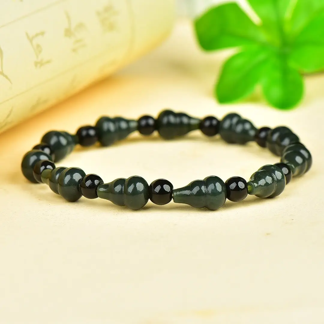 Men Women Jade Bracelet Black Green Live Supply Wholesale - Image 8
