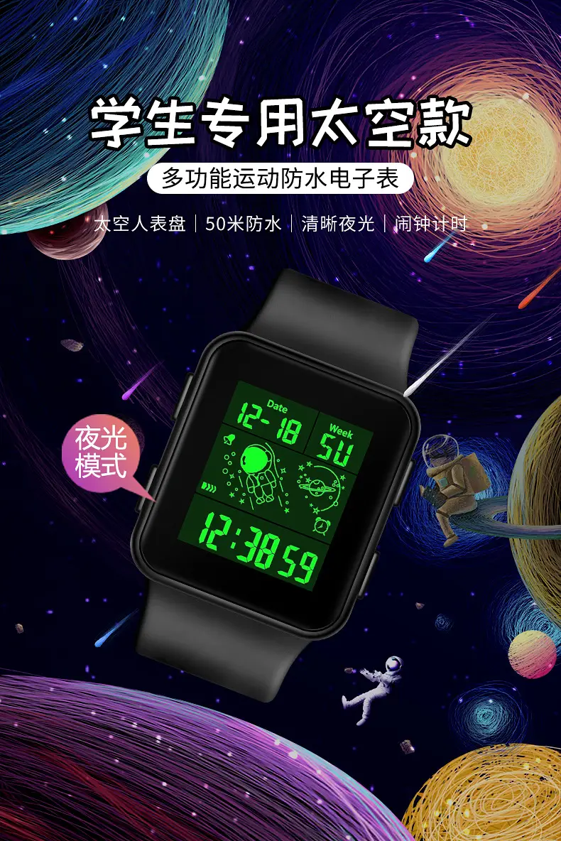 Astronaut Waterproof LED Digital Watch for Men Women — feature 1