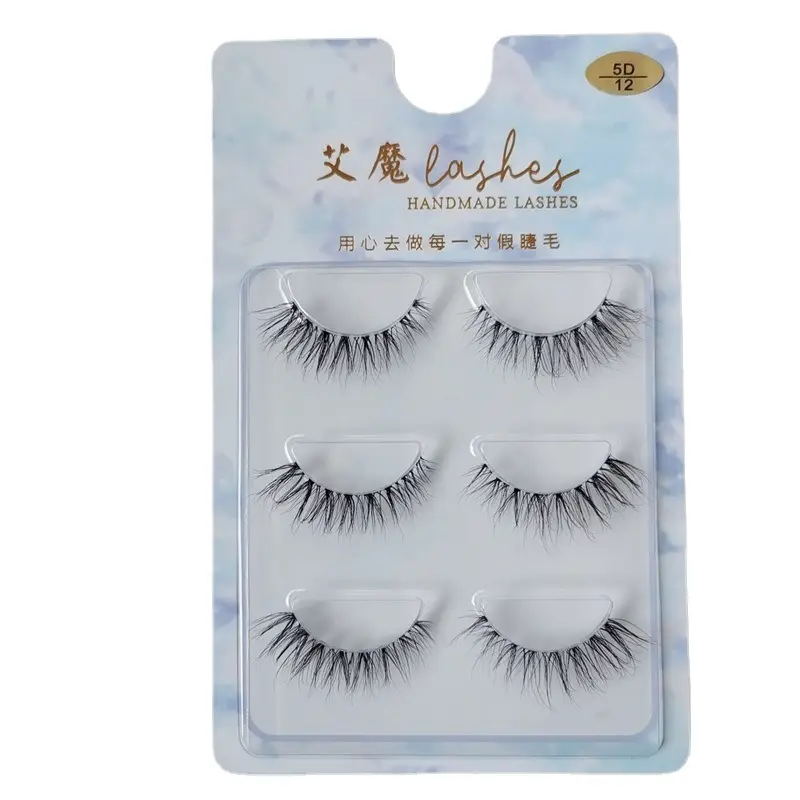 5D False Eyelashes 3 Pairs Monofilament Multi-Level