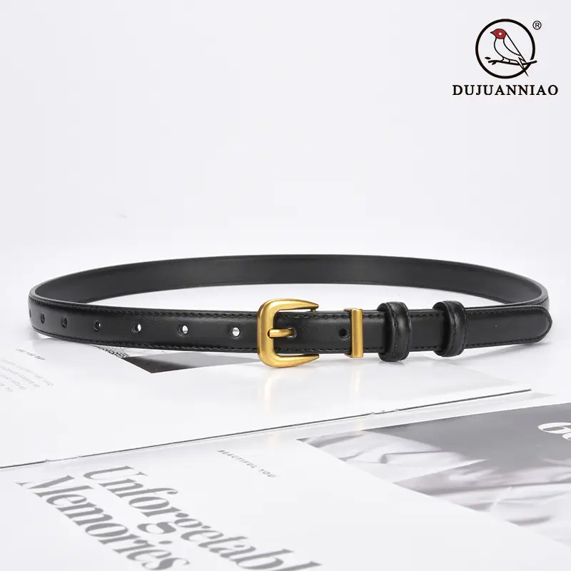 Women's Genuine Leather Narrow Waist Belt Green
