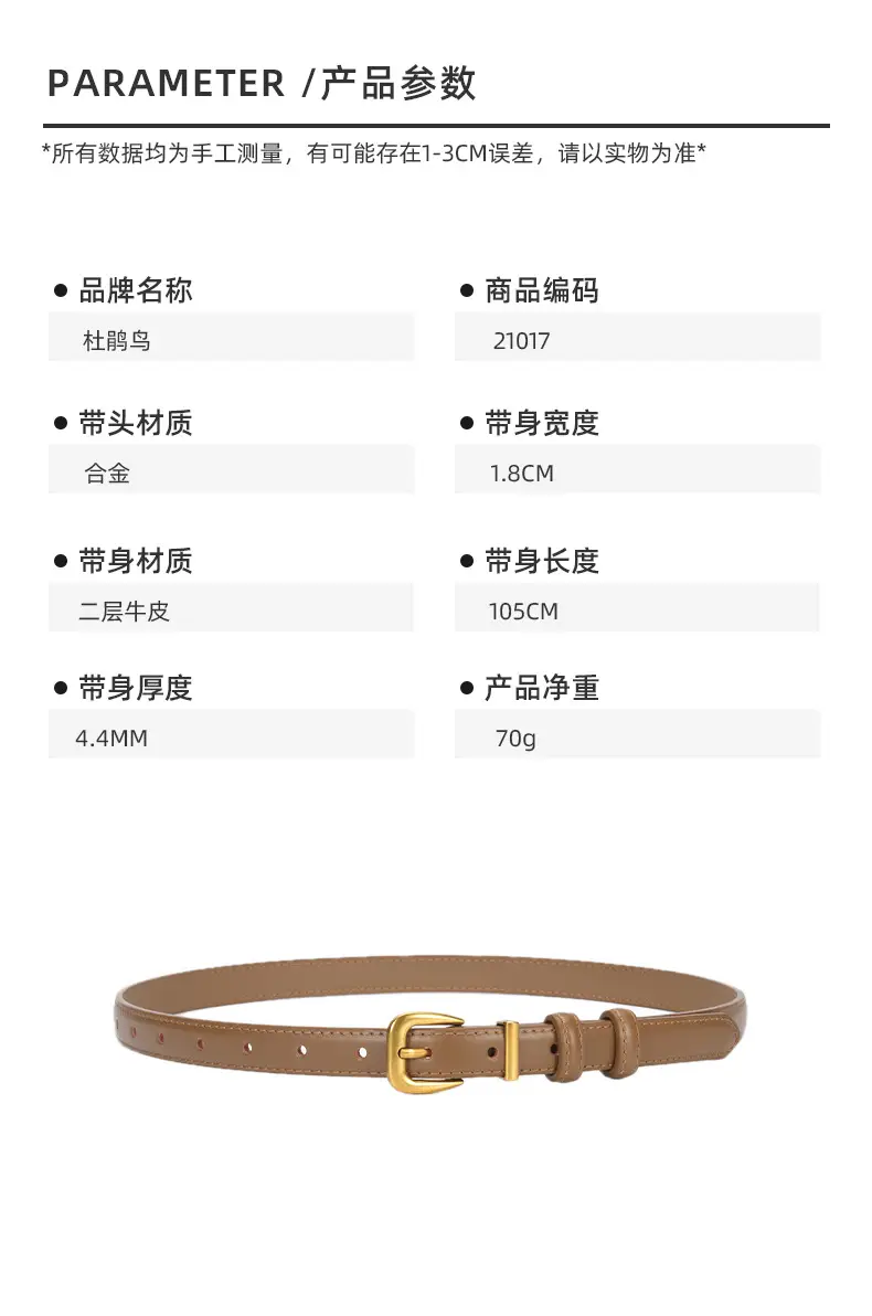 Women's Genuine Leather Narrow Waist Belt Green — feature 13