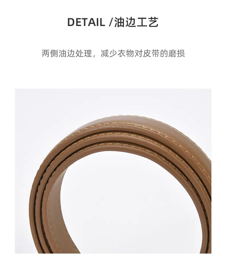 Women's Genuine Leather Narrow Waist Belt Green — feature 18