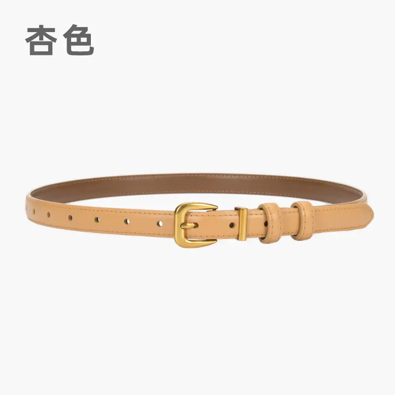 Women's Genuine Leather Narrow Waist Belt Green