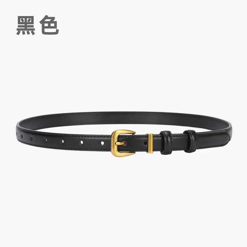 Women's Genuine Leather Narrow Waist Belt Green