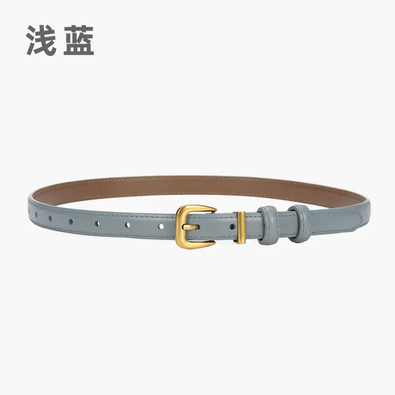 Women's Genuine Leather Narrow Waist Belt Green