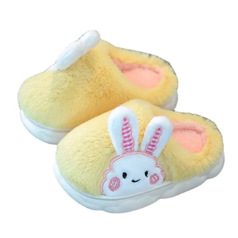 Cute cartoon children's winter cotton slippers men's and women's small medium and big children's home non-slip thermal cotton shoes wholesale