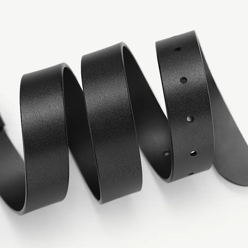 Women's Black Genuine Leather Belt with Decorative Fastener