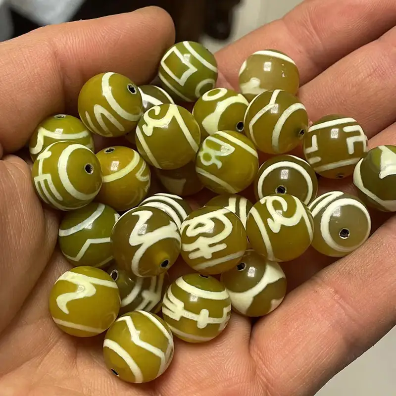 Tianzhu Xizang Yellow Chalcedony Loose Beads 14mm