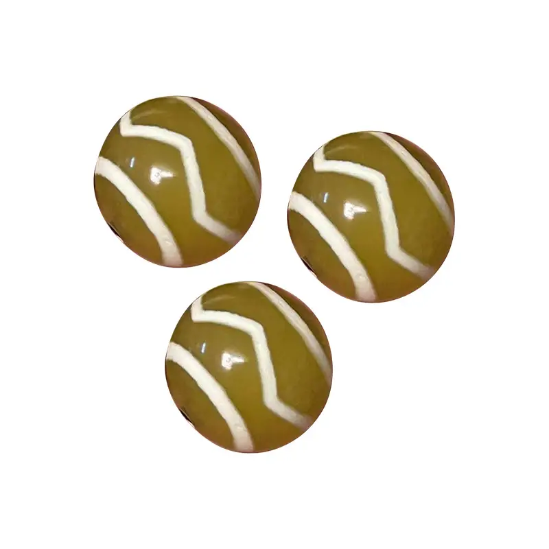 Tianzhu Xizang Yellow Chalcedony Loose Beads 14mm
