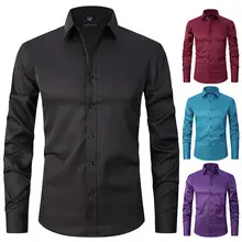 Men's Long Sleeve Black Shirt with 4-Way Stretch — feature 11