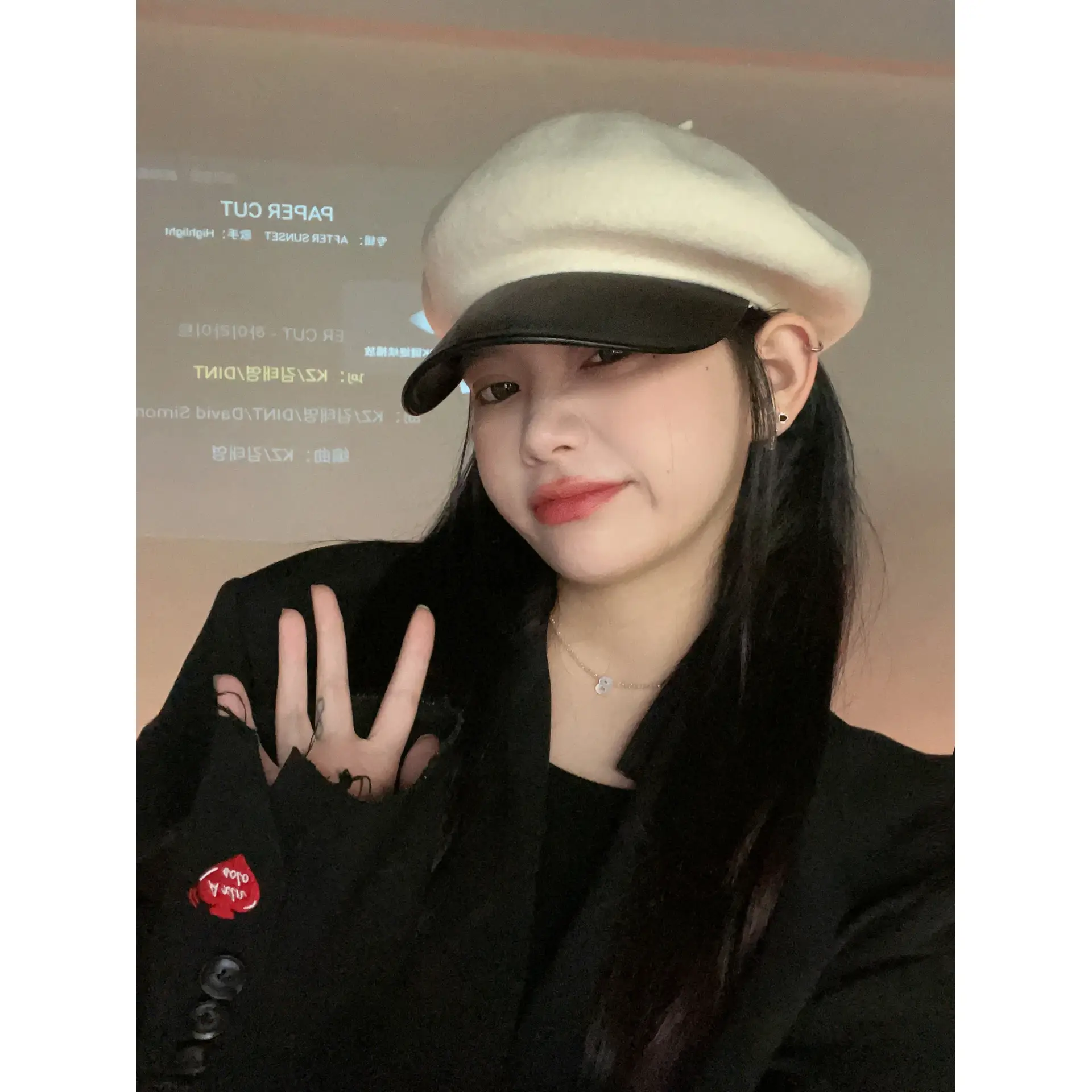 2023 Woolen Beret for Girls Red Peaked Cap - Image 8