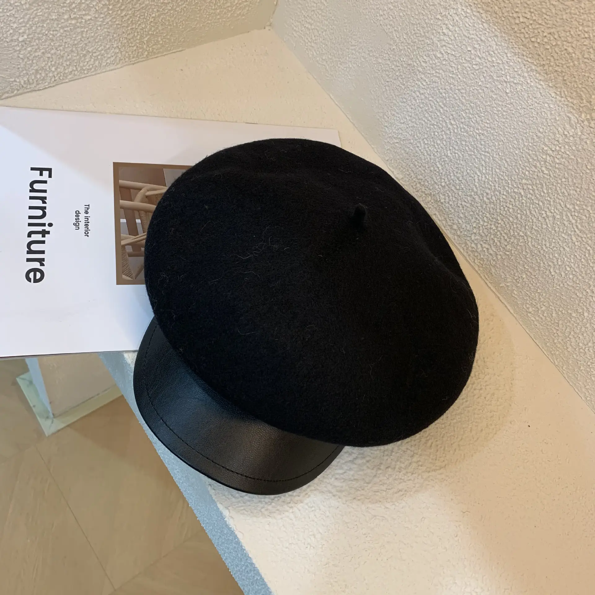 2023 Woolen Beret for Girls Red Peaked Cap - Image 2