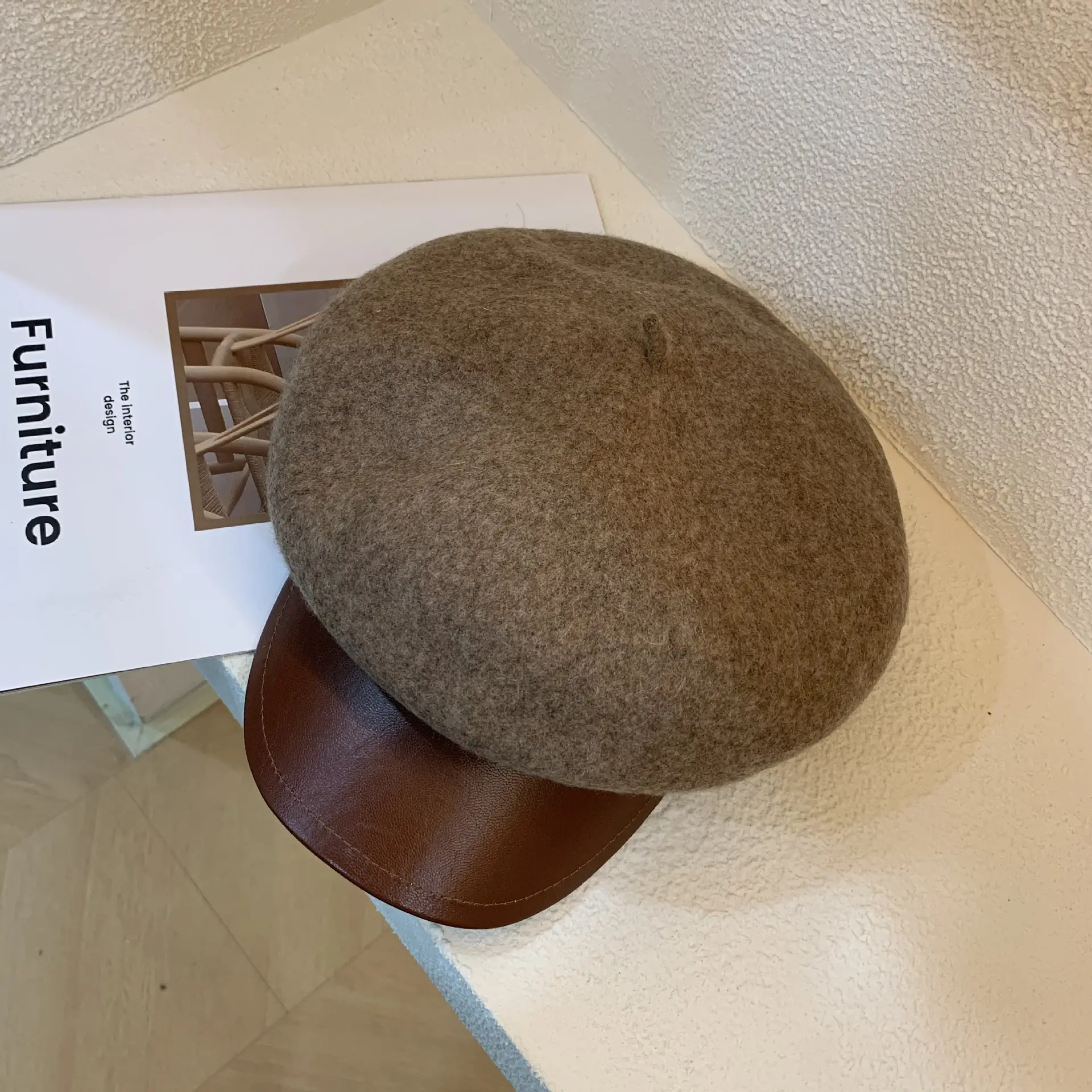 2023 Woolen Beret for Girls Red Peaked Cap - Image 4