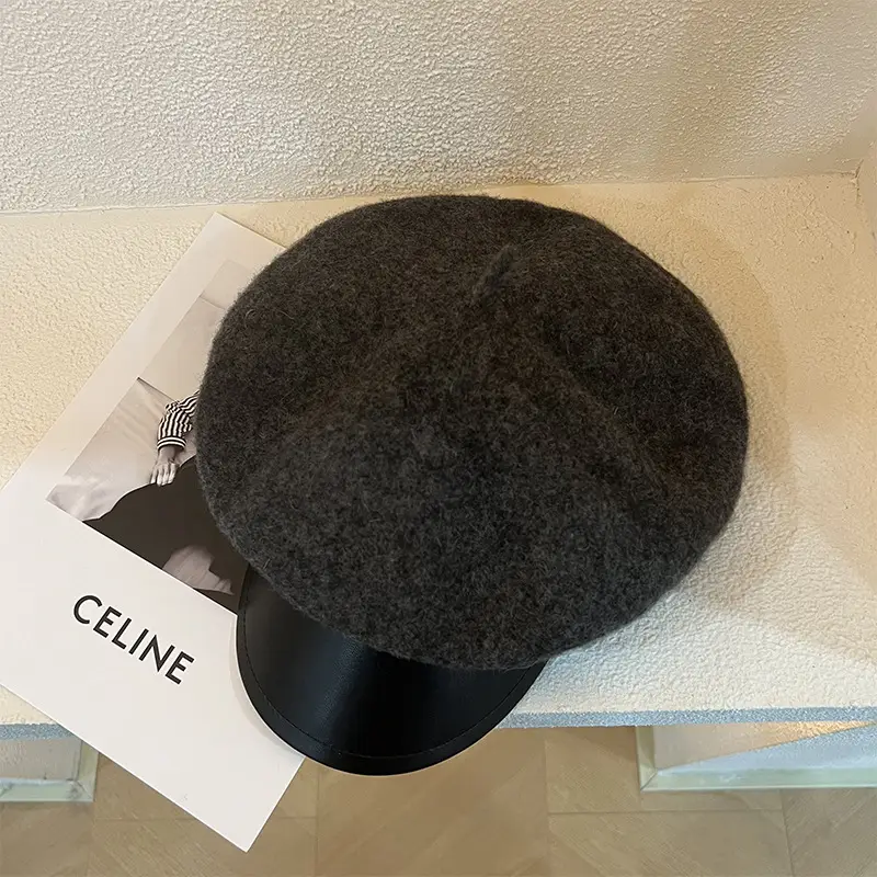 2023 Woolen Beret for Girls Red Peaked Cap - Image 5
