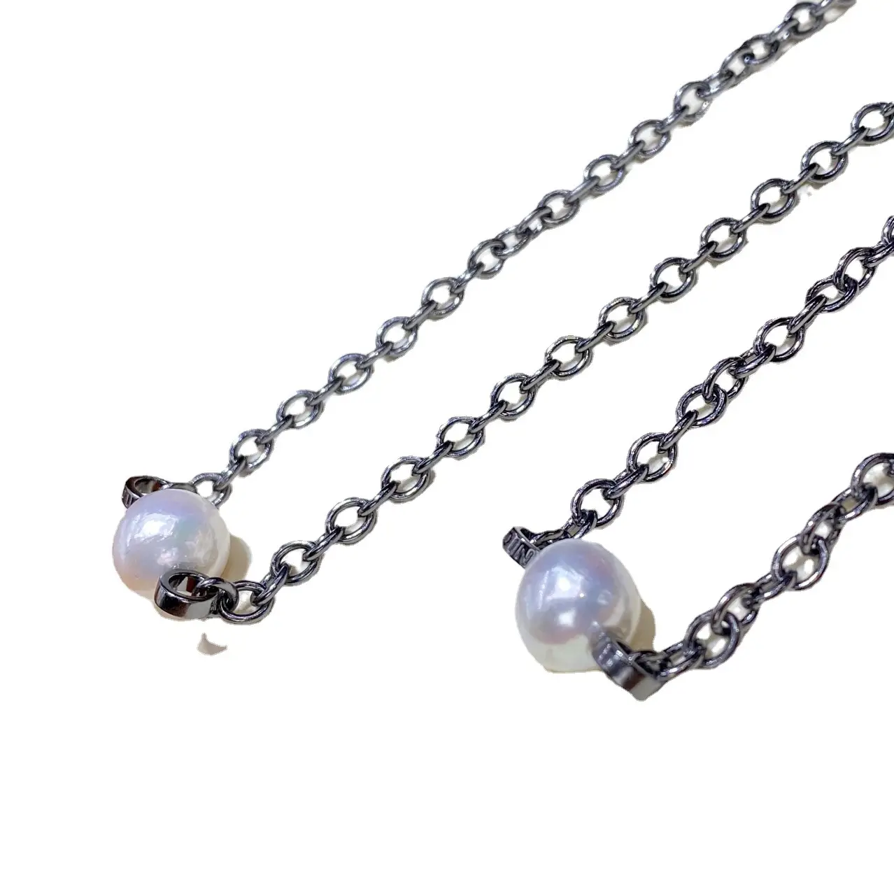 Natural Freshwater White Pearl Set for Men Women Black Series - Image 5