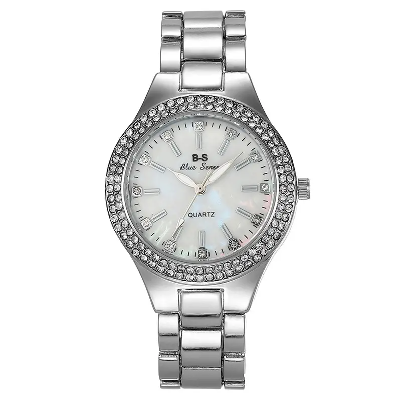 Diamond Encrusted Women's Watch Gold Silver Band