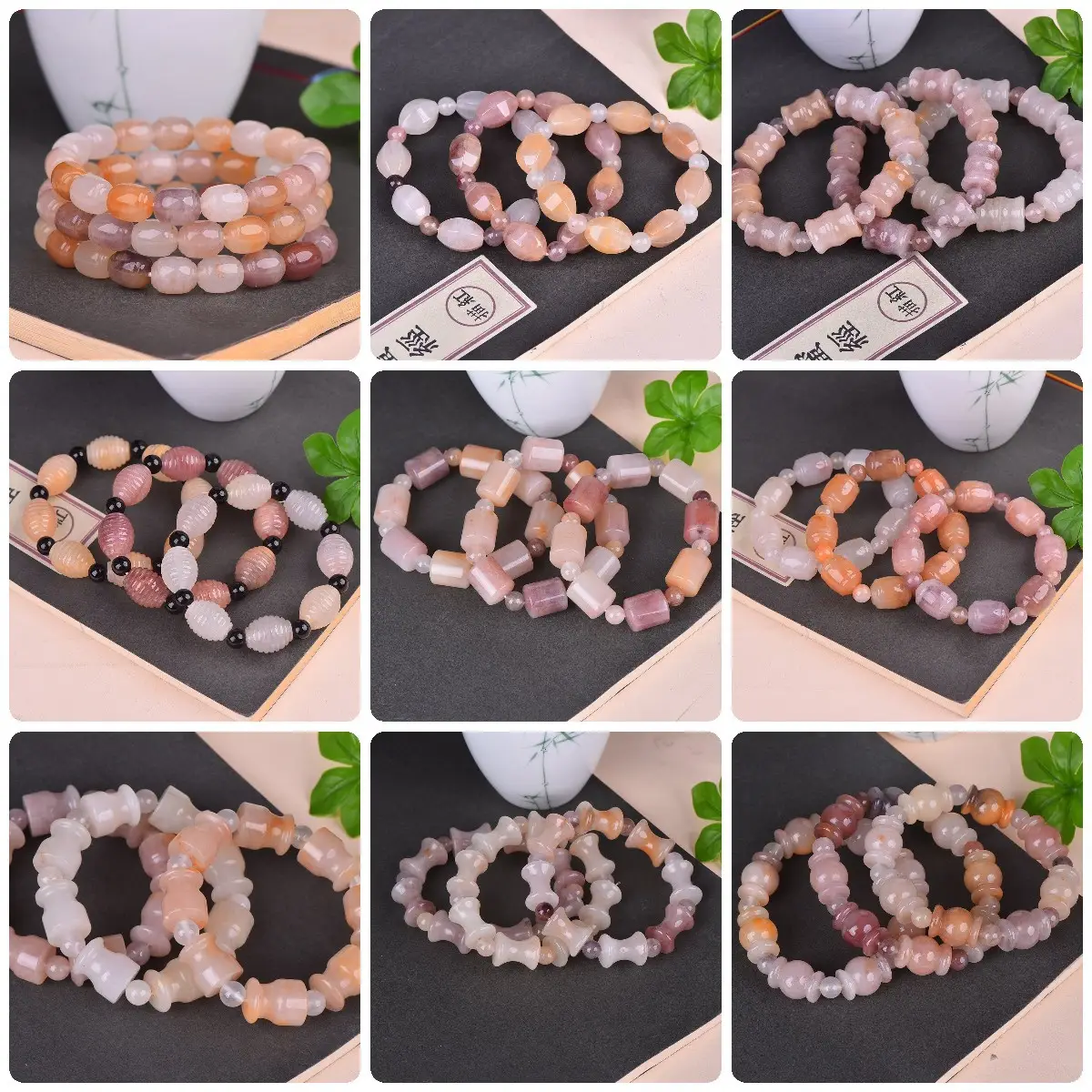 Genuine Jade Bracelet White Violet Natural Jade for Women — feature 16