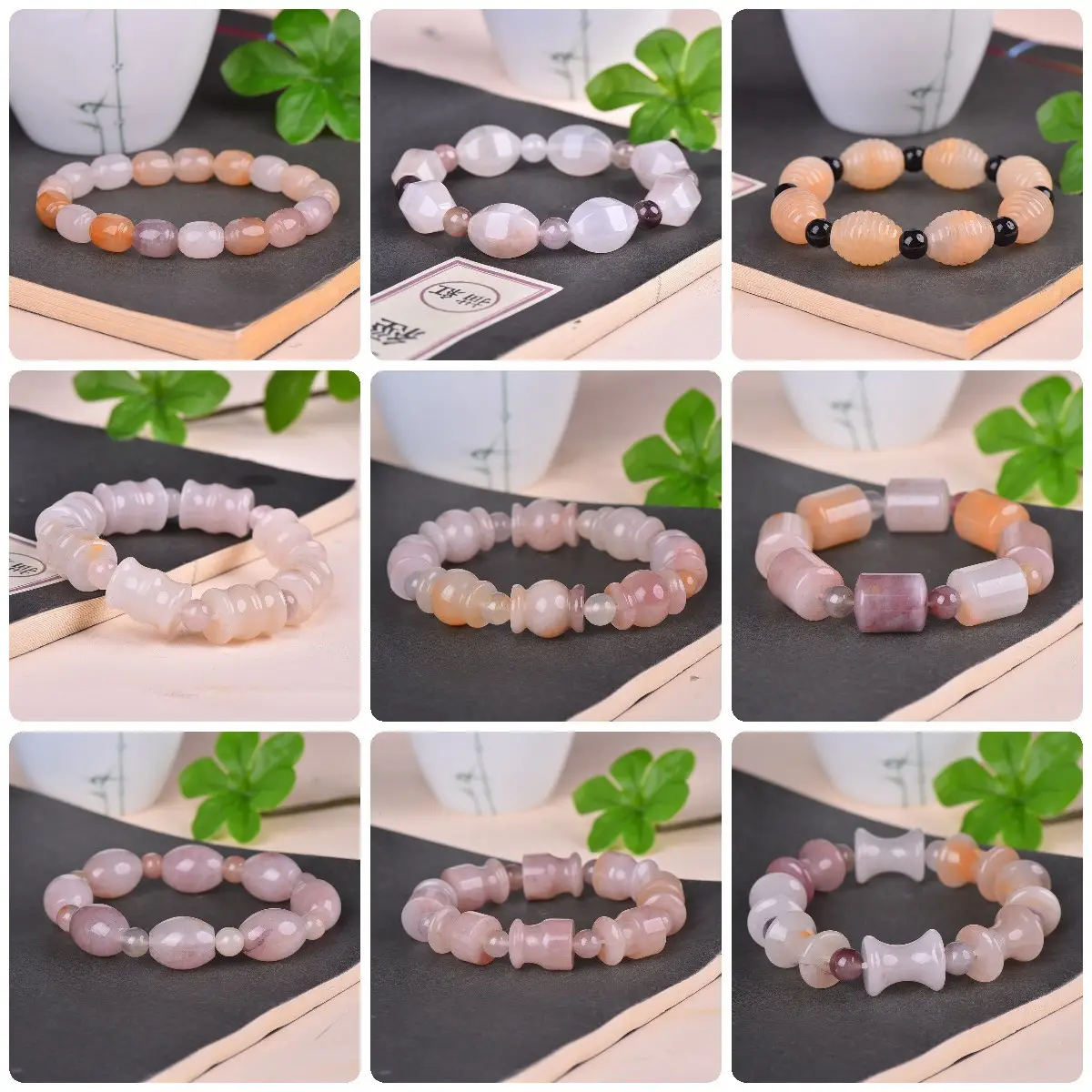 Genuine Jade Bracelet White Violet Natural Jade for Women — feature 3