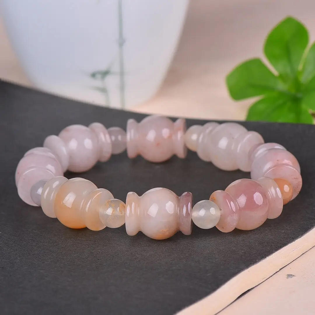 Genuine Jade Bracelet White Violet Natural Jade for Women