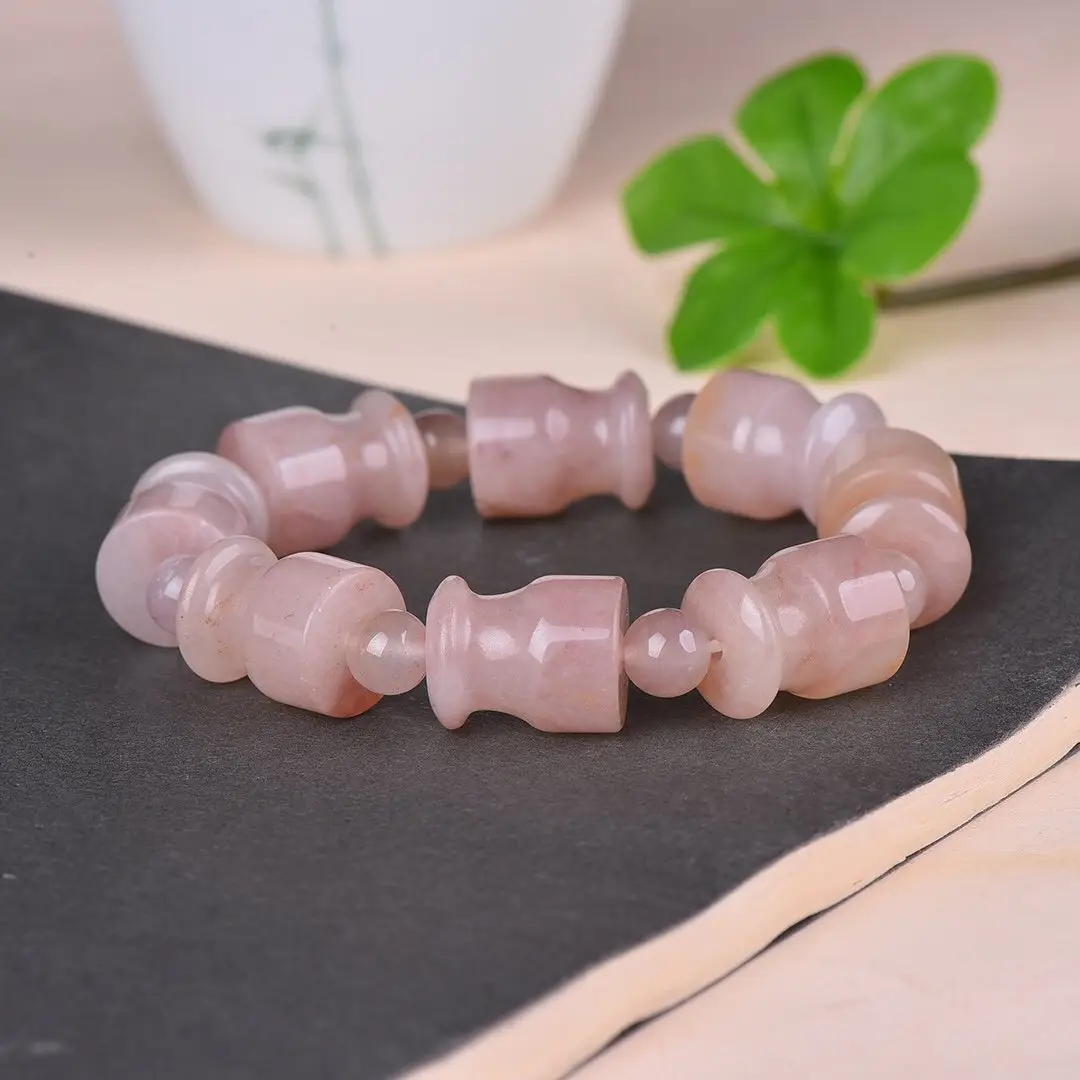 Genuine Jade Bracelet White Violet Natural Jade for Women