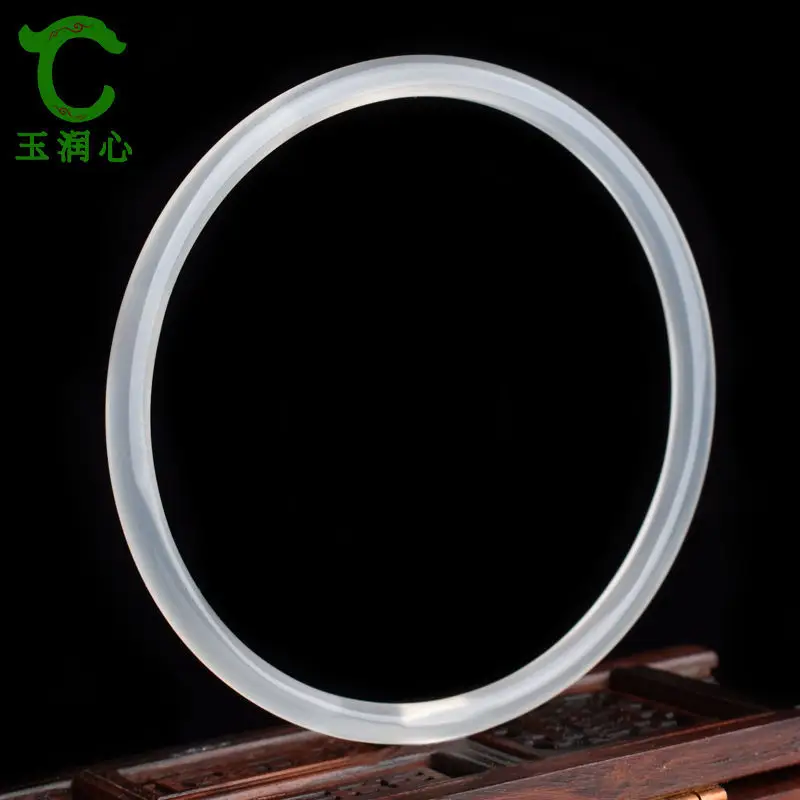 Women's White Jade Bracelet Moonlight Design - Image 7