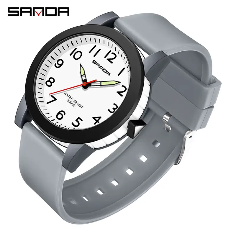 Sanda Couple Watches Blue Orange Waterproof Quartz - Image 4