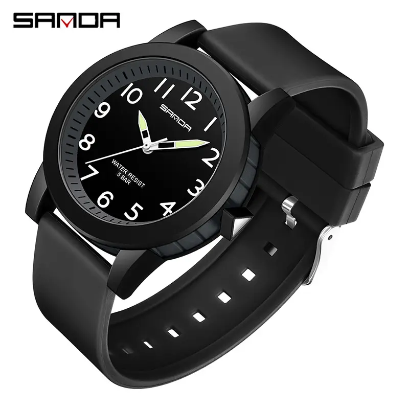 Sanda Couple Watches Blue Orange Waterproof Quartz - Image 7